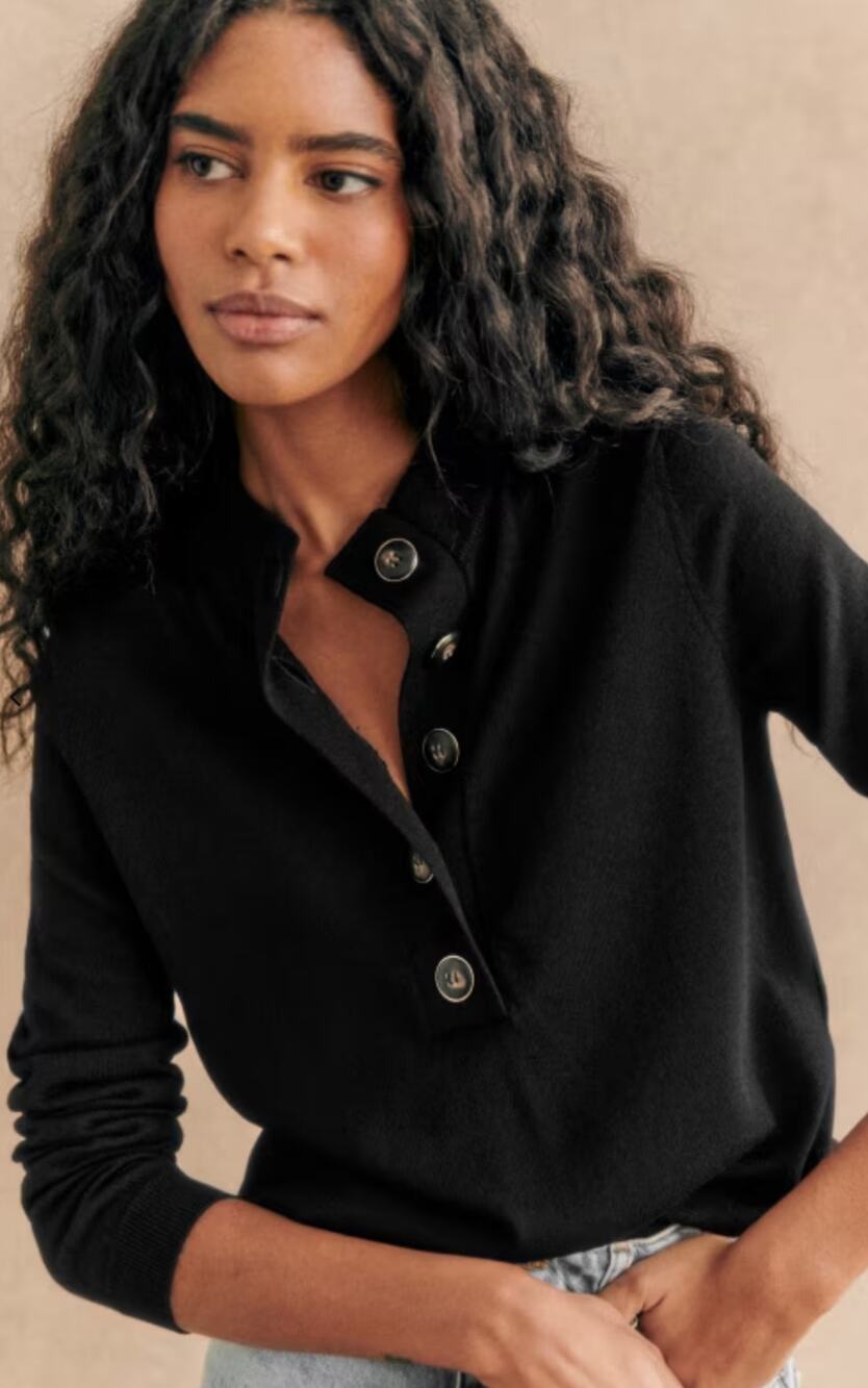 Sezane Timothy Jumper Black Long Sleeve Sweater. Small